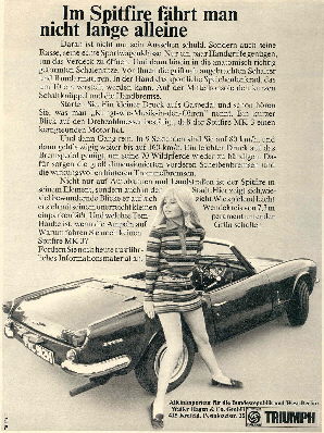 Triumph Spitfire Mk III Werbung -  Spitfire f&auml;hrt nicht lange alleine ...  