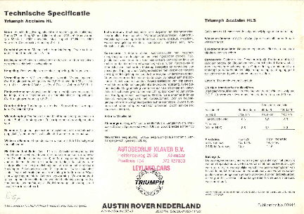 Triumph Accalim  (R&uuml;ckseite)